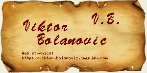 Viktor Bolanović vizit kartica